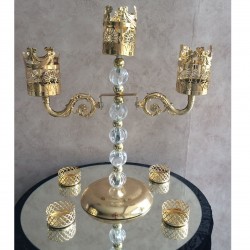 Üç Kollu Boncuklu Şamdan